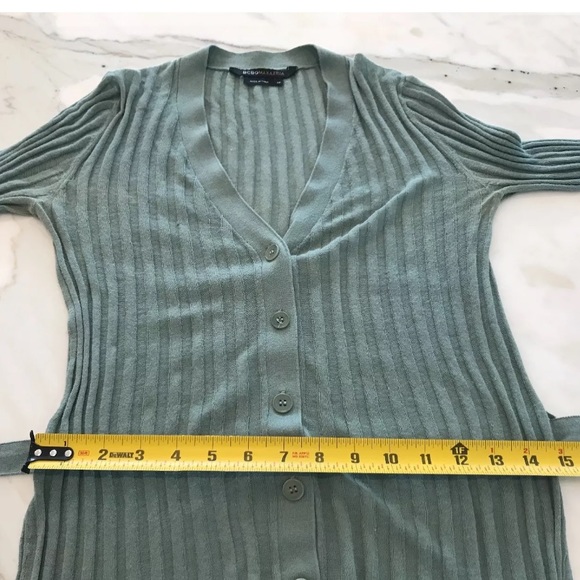 BCBG SAGE GREEN LIGHT WEIGHT BELTED CARDIGAN XS - Picture 8 of 13